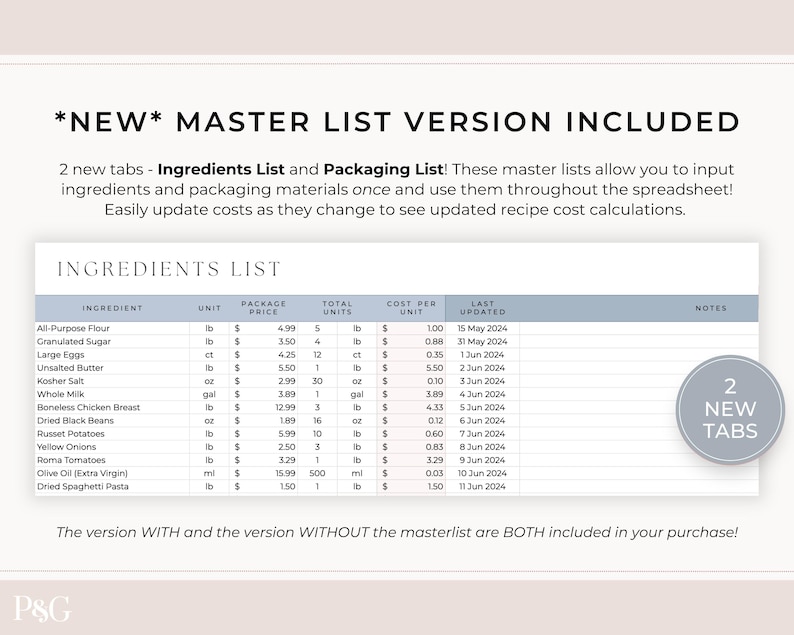 Recipe Cost Calculator Google Sheets, Order Profit Calculator, Pricing Calculator Spreadsheet, Baking Price Calculator, Product Pricing image 3