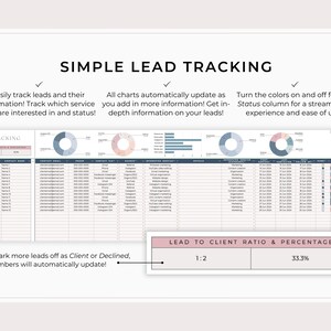 Client Tracker Google Sheets Spreadsheet, Small Business Spreadsheet ...