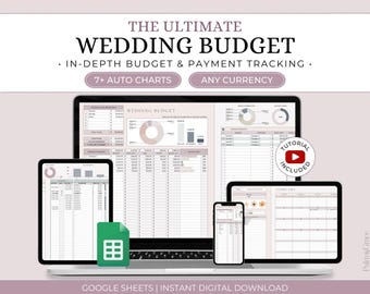 Wedding Budget Planner Template, Wedding Budget Spreadsheet Google Sheets, Wedding Cost and Budget Tracker, Wedding Planner, Bride Budget