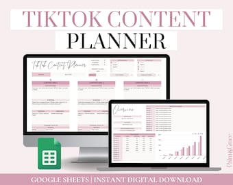 TikTok Content Planner-sjabloon, Google Spreadsheets Social Media Content Planner, TikTok Planner Spreadsheet, Planner voor het maken van video-inhoud