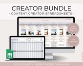 Content Creator BUNDLE, Content Creator Planner, Influencer Planner, Social Media Content Planner and Calendar, Small Business Bookkeeping