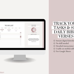 Google Sheets to Do List With Bible Verses, Daily Bible Verse ...