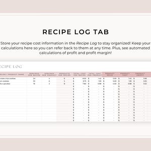 Rezeptkostenrechner Google Sheets, Bestellgewinnrechner, Preisrechner-Kalkulationstabelle, Backpreisrechner, Produktpreisgestaltung Bild 4