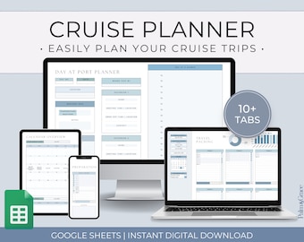 Digital Cruise Planner Spreadsheet, Cruise Packing List, Cruise Itinerary Planner, Cruise Organizer, Cruise Planning Template,Travel Planner