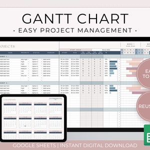 Gantt Chart Google Sheets Template, Google Sheets Project Management Template, Google Project Tracker Spreadsheet, Gantt Chart Spreadsheet