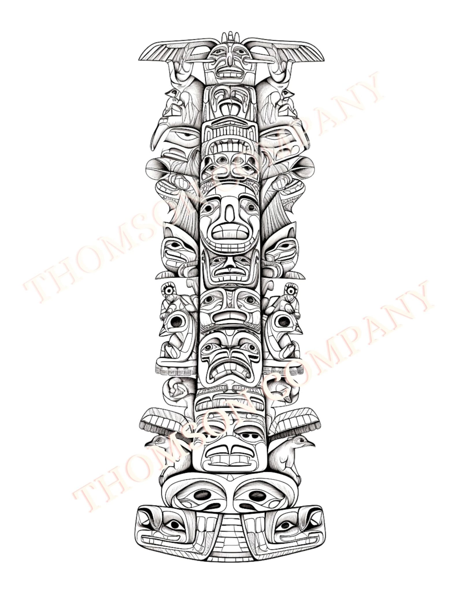 10 Intricate Native American Totem Pole Coloring Pages to De-stress and ...