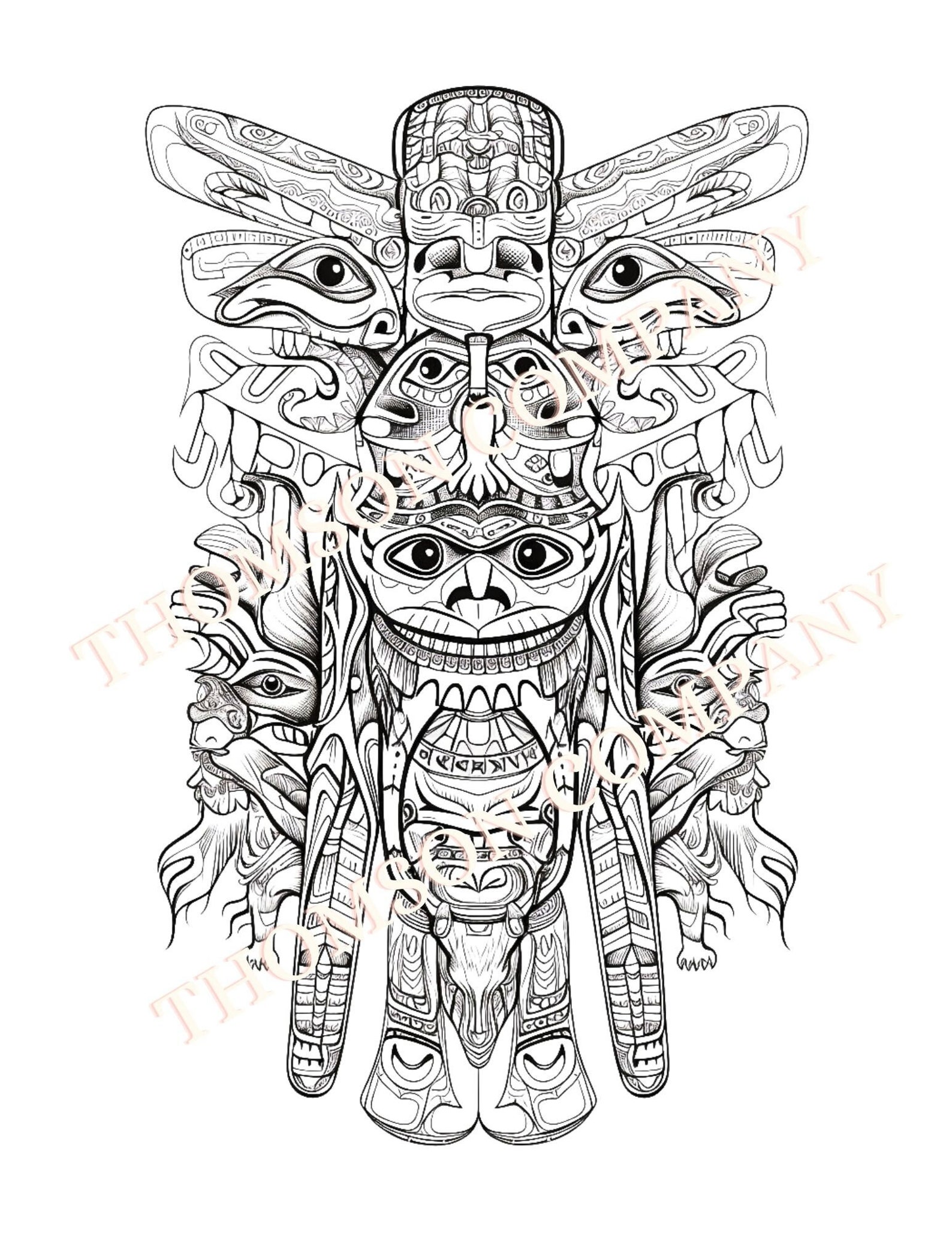 10 Intricate Native American Totem Pole Coloring Pages to De-stress and ...