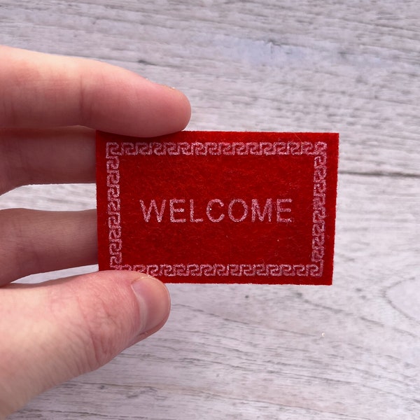 Dollhouse Accessories / Mini Welcome Mat / Tiny Things / Dollhouse Miniatures / Craft Item