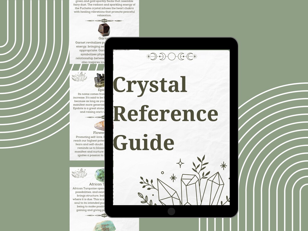 Crystal Reference Guide Meanings Cheat Sheet Ebook Handbook Etsy