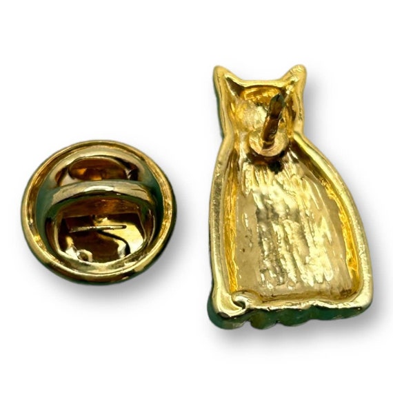 Vintage Cat Pin Pearl + Gold Tone Beautiful NWOT - image 3