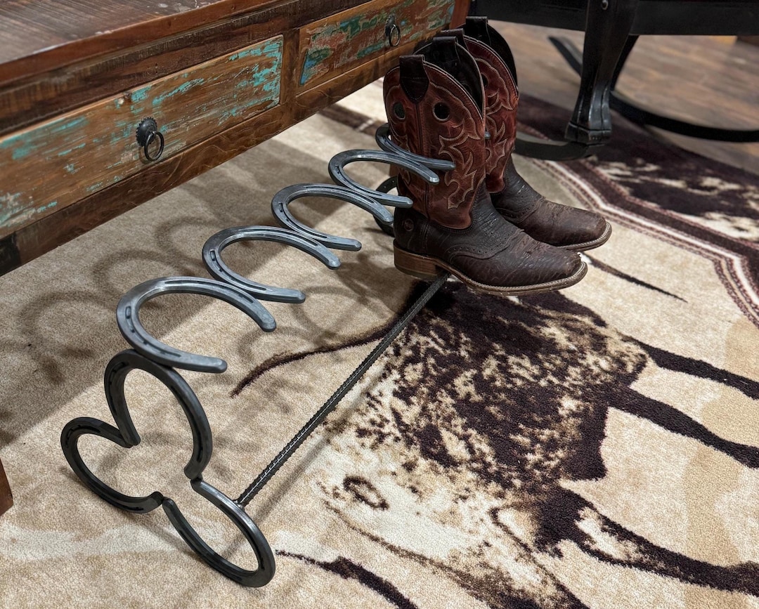Rustic Cowboy Boot Rack - Etsy