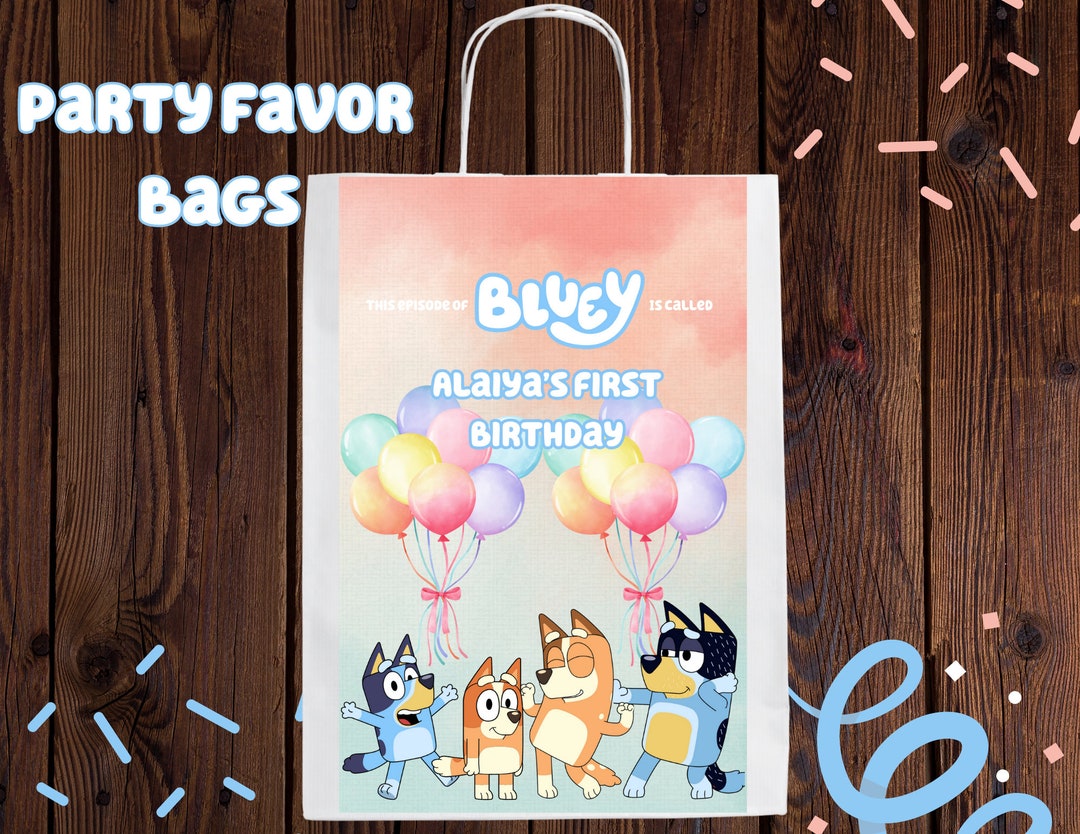 Bluey Party Favor Bags Custom Party Goodie Bags Bluey Etsy