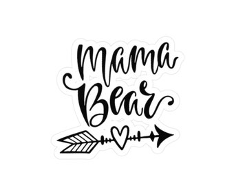 MAMA BEAR Kiss-Cut Vinyl Decals, mama, mom, bear