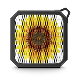 Sunflower design Blackwater Outdoor Bluetooth Speaker, hiking speaker, garden speaker, outdoor friendly, nature inspired, portable speaker