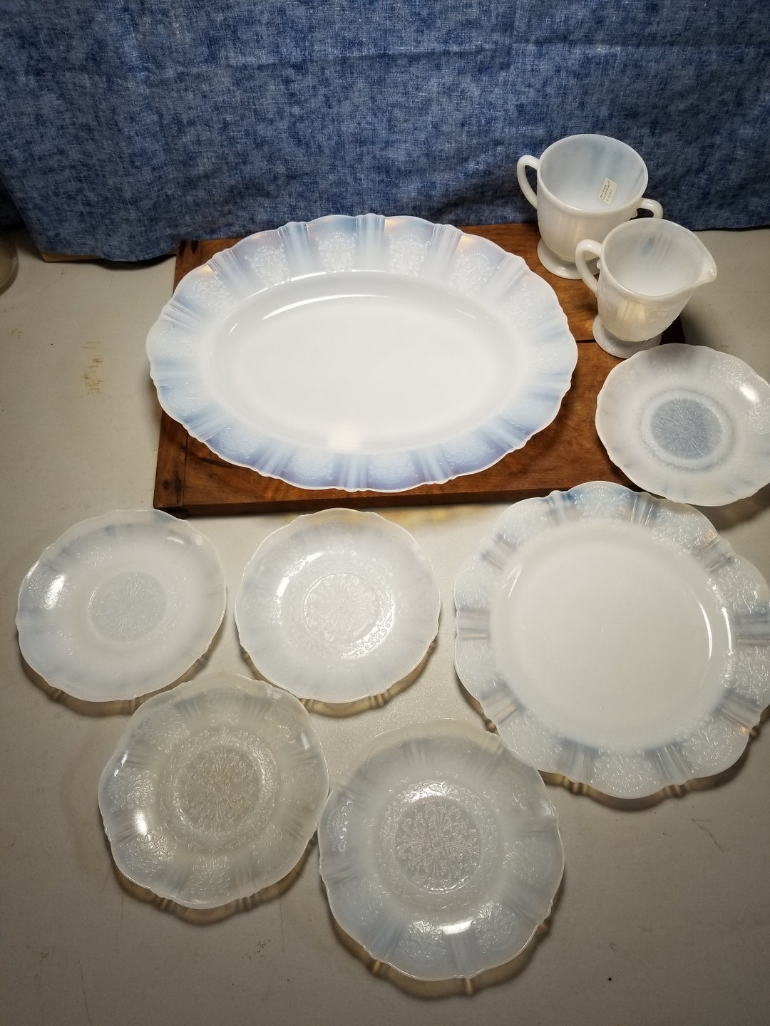 Macbeth Evans American Sweetheart Pattern Monax 9 Piece Serving Set