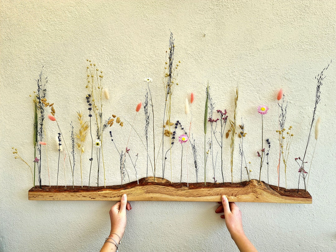 Live Edge Oak Flower Bar Dried Flower Gift Natural Wall Etsy UK