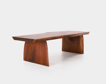 Live Edge Black Walnut Coffee Table l Single Slab Wood #2