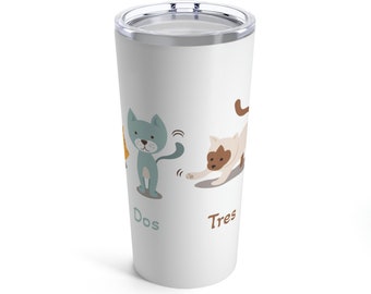 Uno Dos Tres Catro Cat Tumbler – Insulated Travel Mug for Cat Lovers, Cute & Functional Gift