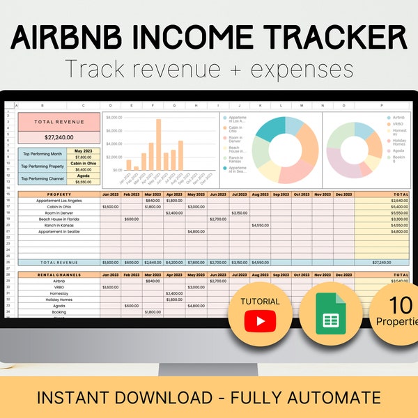 Airbnb Spreadsheet Etsy