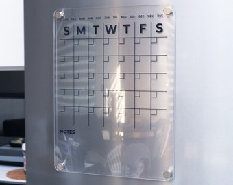 Acrylic Fridge Calendar | Family Planner | Magnetic Planner | Dry Erase Calendar | Kitchen Decor |  | FREE SHIPPING