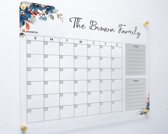 Acrylic Family Calendar | Wall Calendar With Marker | Family Planner | Acrylic Personalized Dry Erase Board FREE SHIPPING  S-5