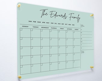 Family Planner Dry Erase Calendar Acrylic Personalized Monthly Calendar Wall Calendar With Marker