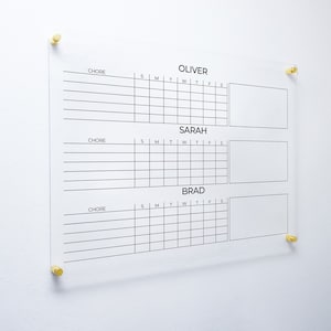Personalized Chore Chart | Acrylic Calendar | Dry Erase Responsibility Chart |  Family Planner | FREE SHIPPING | FREE Marker