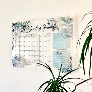 Family Planner | Dry Erase Calendar | Acrylic Calendar | Personalized Acrylic Wall Calendar | FREE Marker | FREE SHIPPING S-8