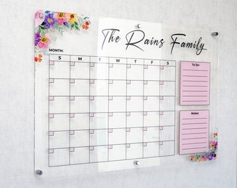 Family Planner | Dry Erase Calendar | Acrylic Calendar | Personalized Acrylic Wall Calendar | FREE Marker | FREE SHIPPING