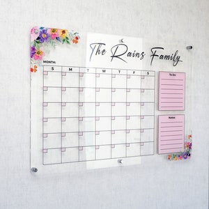 Family Planner | Dry Erase Calendar | Acrylic Calendar | Personalized Acrylic Wall Calendar | FREE Marker | FREE SHIPPING