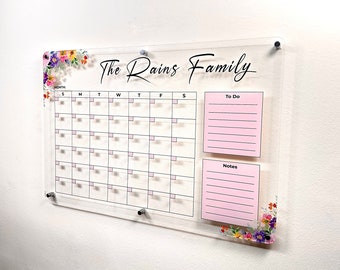 Dry Erase Calendar Family Planner Acrylic Personalized Monthly Calendar Wall Calendar With Marker S-1