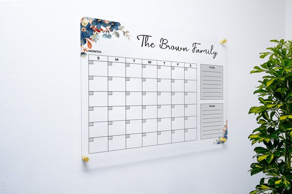 Acrylic Family Calendar Wall Calendar With Marker Family Planner Acrylic  Personalized Dry Erase Board FREE SHIPPING S-5 - Etsy Canada