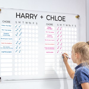 Personalized Chore Chart Acrylic Calendar Dry Erase Responsibility Chart Family Planner FREE SHIPPING FREE Marker Ck-1 image 10