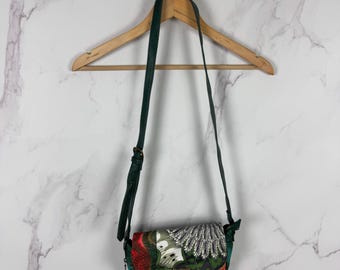 Desigual Floral Pattern Crossbody Bag – Boho Chic Embroidered Style Shoulder Purse, Colorful Statement Everyday Bag, One Size