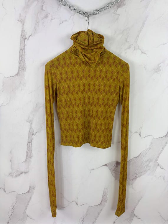 Vintage Gianfranco Ferre Jeans Jacquard Turtleneck Longsleeve 