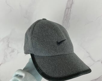 Vintage Nike Wool Cap – Embroidered Swoosh Logo Hat, Classic Sportswear Style, Minimal Streetwear Accessory, Warm Wool Cap, Size OS