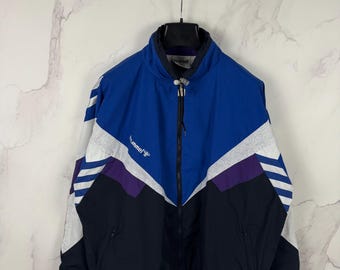 Vintage Hummel Track Jacket – 90s Retro Sportswear, Classic Football Training Jacket, Streetwear Zip Up Track Top, Athletic Style, Size XL