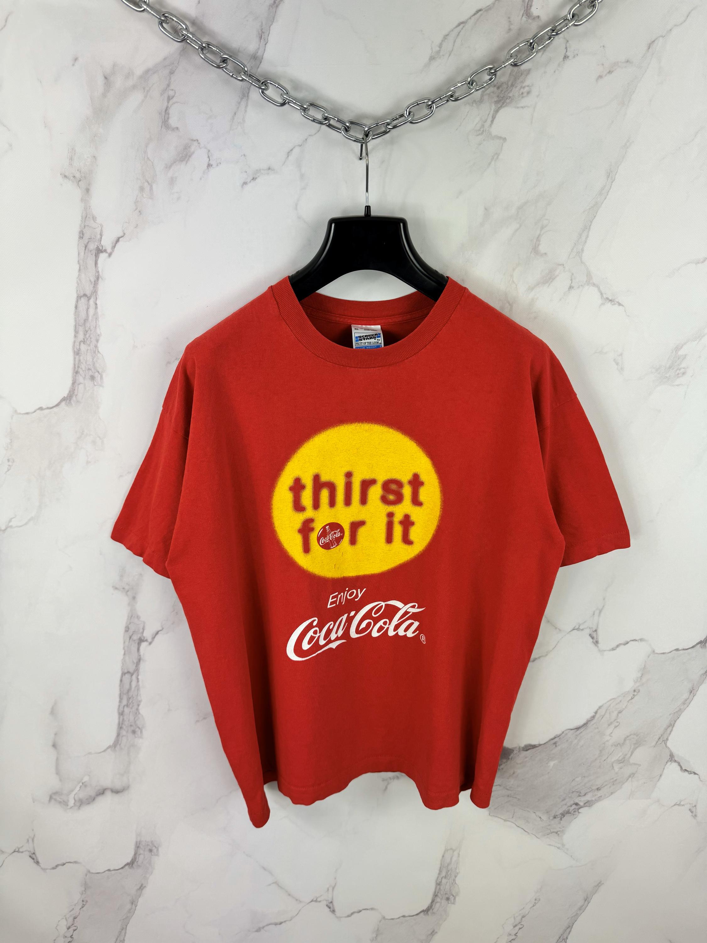 Vintage Coca-cola “thirst for It” Big Logo T-shirt – Retro 90s, XL