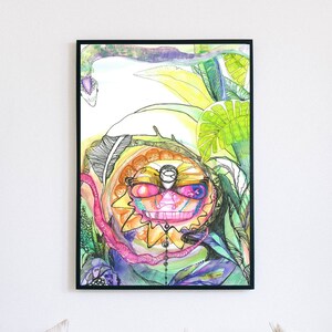 Smiling Sun, Watercolor Digital Print