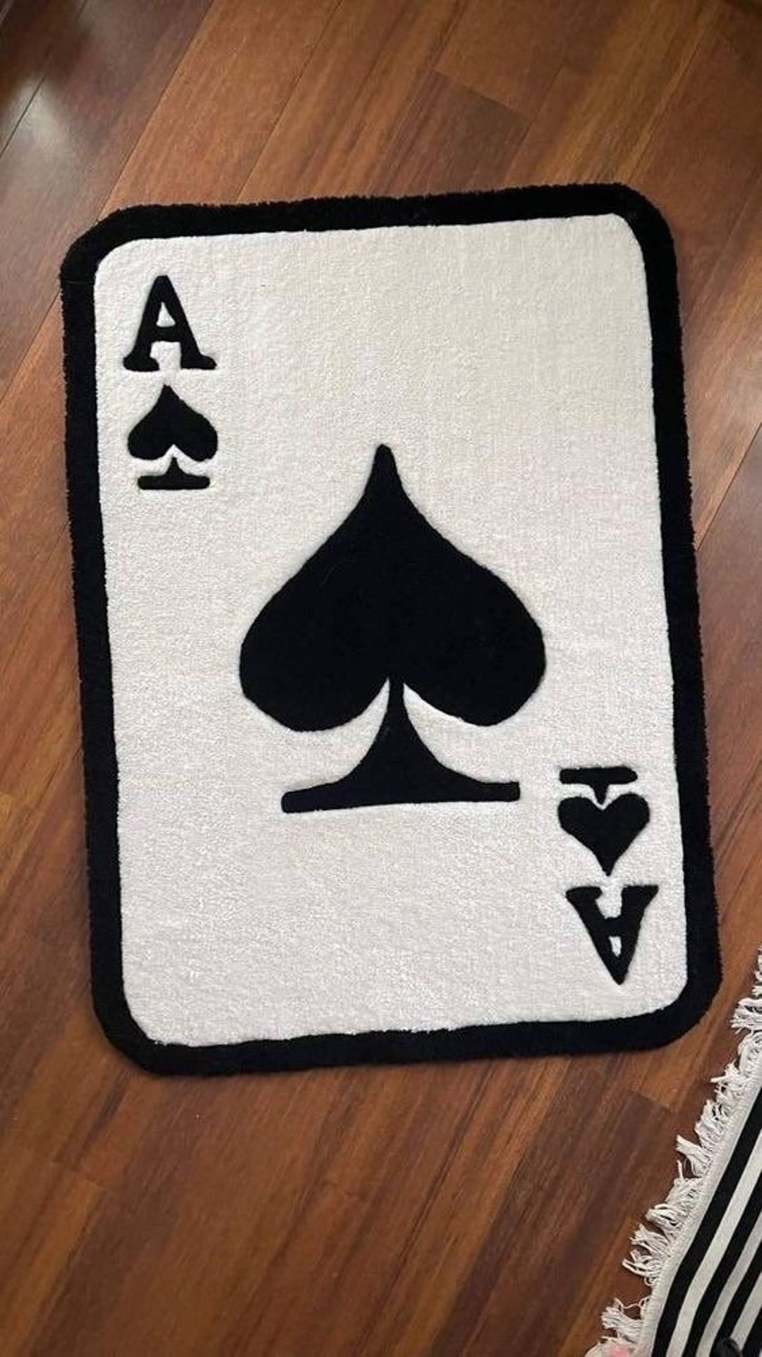 Ace of Spades, Tufted Rug, Kitchen Rug, Home Decor, Poker, Gift for Him ...
