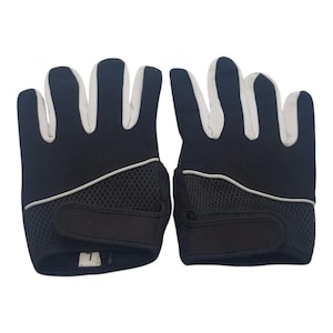 Sports Cycling Gloves Full Finger Grey Black Synthetic Leather & Breathable Fabric, 1 Pair Comfortable Gloves