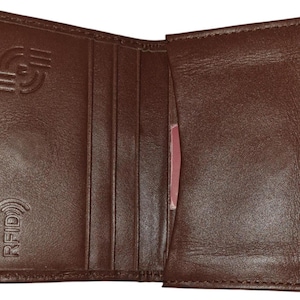 Porte-cartes fait main en cuir fleur de vache marron de qualité supérieure | Portefeuille durable pour cartes de visite et cartes de crédit | CH-216