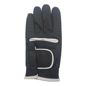 Linke Hand Golfhandschuh 100% Cabretta Leder für Rechtshand Golfer, Schwarz, 1 Stk