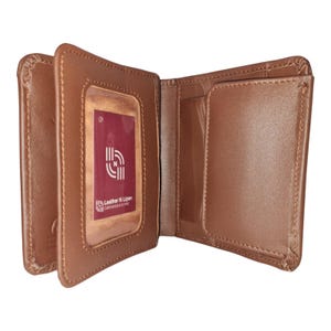 Herren Echtleder Brieftasche, 100% Kuhmaser Braun Tri Fold, handgefertigtes schlankes Design, Geschenk für ihn, TW103