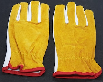 Guantes Rigger divididos de piel de cabra Keystone Pulgar y dedo recto, marrón y gris, tamaño: extragrande, 6 pares