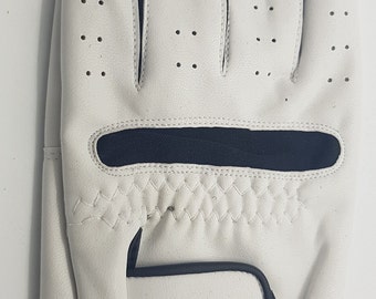 Golf Left Hand Cabretta Leather Glove for Right Hand Golfer, White, Size: Large