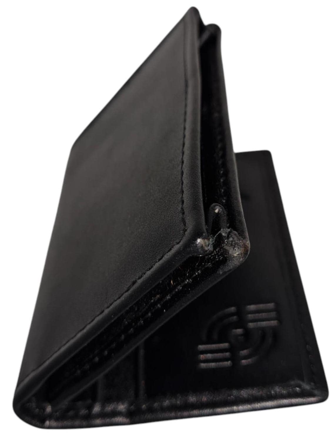 Premium Cow Grain Leather Card Holder, Black – Handmade Unisex