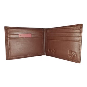 Cartera de tres pliegues para hombre de piel de vacuno marrón / Cartera de piel auténtica hecha a mano / GW104, regalo perfecto para él