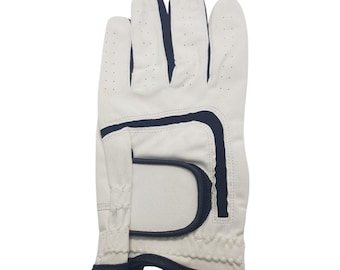 Witte cabretta leren golfhandschoen, linkerhand, maat Large voor comfort en grip
