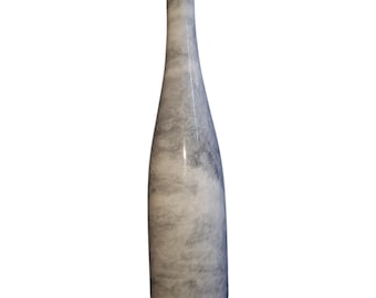 Handmade Grey Marble Bottle Vase, 4" x 15" – Elegant Natural Stone Decor, Handcrafted Centerpiece for Home, Table & Flower Display